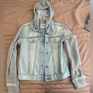 Mudd Light Blue Denim Jacket with Heather Gray Sleeves